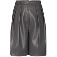 LVIR pleated vegan leather shorts - Cinza