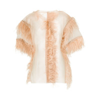 Maison Margiela feather sheer top - Neutro