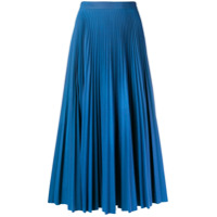 Maison Margiela Saia midi com pregas - Azul