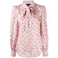 Marc Jacobs Blusa com laço e estampa - Rosa