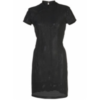 Marcia Vestido mini slim perfurado - Preto