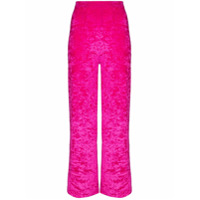 Marine Serre Calça cropped de veludo - Rosa