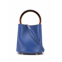 Marni Bolsa tote com estampa de logo - Azul