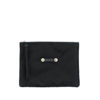 Marni Clutch com placa de logo - Preto