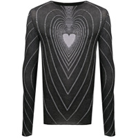 Marni heart print roundneck sweater - Preto