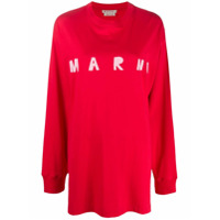 Marni Moletom com estampa de logo - Vermelho