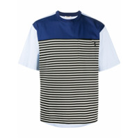 Marni striped panelled T-shirt - Azul