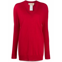 Marni V-neck fine-knit jumper - Vermelho