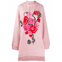 Marni Vestido com capuz e estampa - Rosa