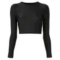 Matteau Blusa de piscina cropped - Preto