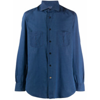 Mazzarelli Camisa jeans com botões - Azul
