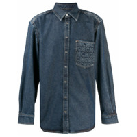 MCM Jaqueta jeans com lavagem - Azul