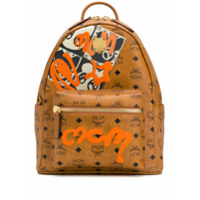 MCM Mochila com logo de grafite - Marrom
