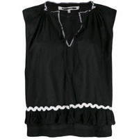 McQ Swallow ruffle hem top - Preto