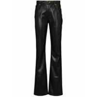 MISBHV Calça cintura alta de couro - Preto