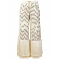 Missoni Calça cropped com franjas - Neutro