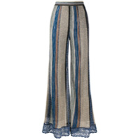 Missoni Calça de tricô com listras - Azul