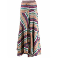Missoni Saia assimétrica de tricô - Metálico