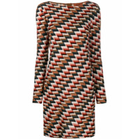 Missoni Vestido chevron de tricô - Laranja