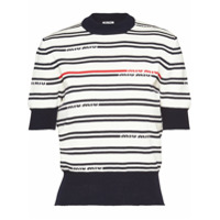 Miu Miu Blusa de tricô com logo - Branco