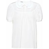 Miu Miu Camisa com detalhe em renda - Branco