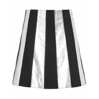 Miu Miu Saia de couro e camurça - Preto