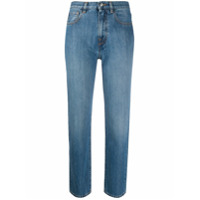 Moncler Calça jeans reta cropped - Azul