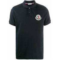 Moncler Camisa polo com patch de logo - Azul