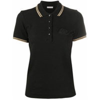 Moncler Camisa polo com patch logo - Preto