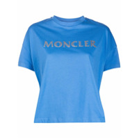 Moncler Camiseta com estampa de logo - Azul