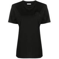 Moncler Camiseta com patch de logo - Preto