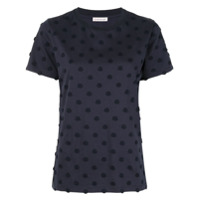Moncler Camiseta de poá com patch - Azul