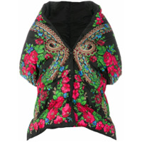 Moncler Grenoble Capa matelassê floral - Preto