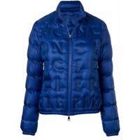 Moncler Jaqueta matelassê com logo - Azul