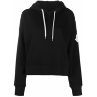 Moncler logo drawstring hoodie - Preto