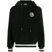 Moncler logo patch hoodie - Preto