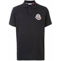 Moncler logo-patch polo shirt - Preto