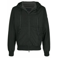 Moncler logo patch rain jacket - Preto