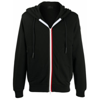 Moncler striped zip-fastening hoodie - Preto