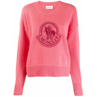 Moncler Suéter com patch de logo - Rosa