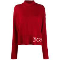 Moncler Suéter de tricô com logo - Vermelho