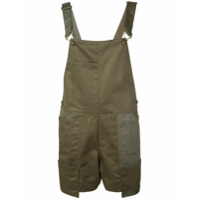 Monse buckled strap dungaree shorts - Verde