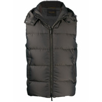 Moorer Colete matelassê com capuz - Cinza