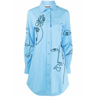 Moschino Camisa Cornely com bordado - Azul