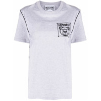 Moschino Camiseta com logo bordado - Cinza