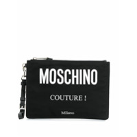 Moschino Clutch com estampa de logo - Preto