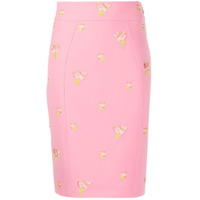 Moschino floral-embroidered skirt - Rosa