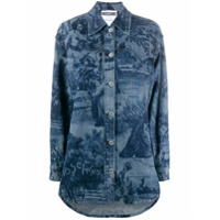 Moschino graphic-print denim shirt - Azul