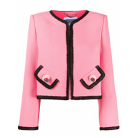 Moschino Jaqueta bouclê cropped - Rosa