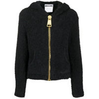 Moschino Jaqueta de tricô com capuz - Preto